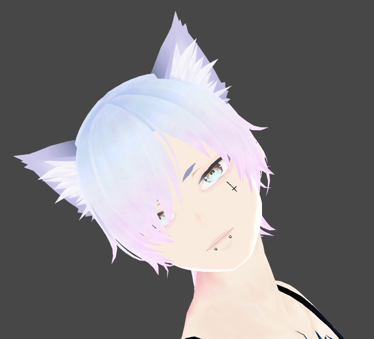 Kitsune Fox Eyebrows x2 Colors Black White Vroid