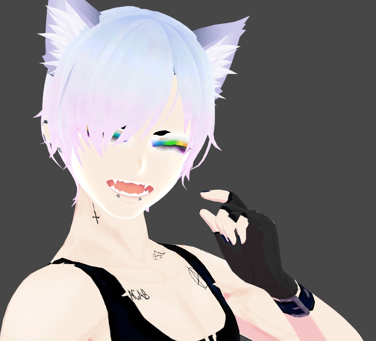 Kitsune Fox Eyebrows x2 Colors Black White Vroid