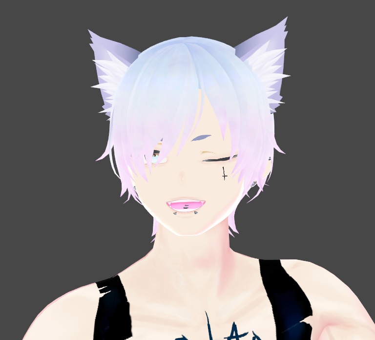 Kitsune Fox Eyebrows x2 Colors Black White Vroid