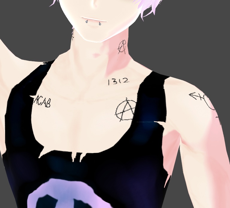 Stick and Poke Delinquent Prison Tattoos x13 Vroid