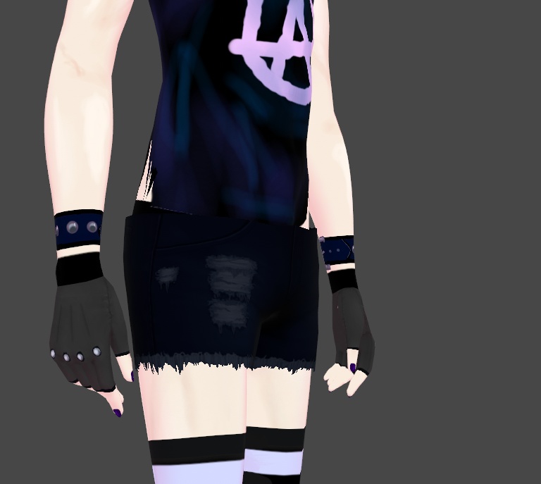 Metal Punk Goth Wrist & Arm Bracers 2x2 Style Sets Vroid