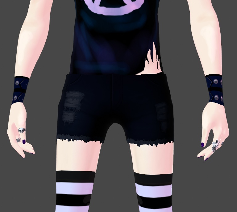 Metal Punk Goth Wrist & Arm Bracers 2x2 Style Sets Vroid