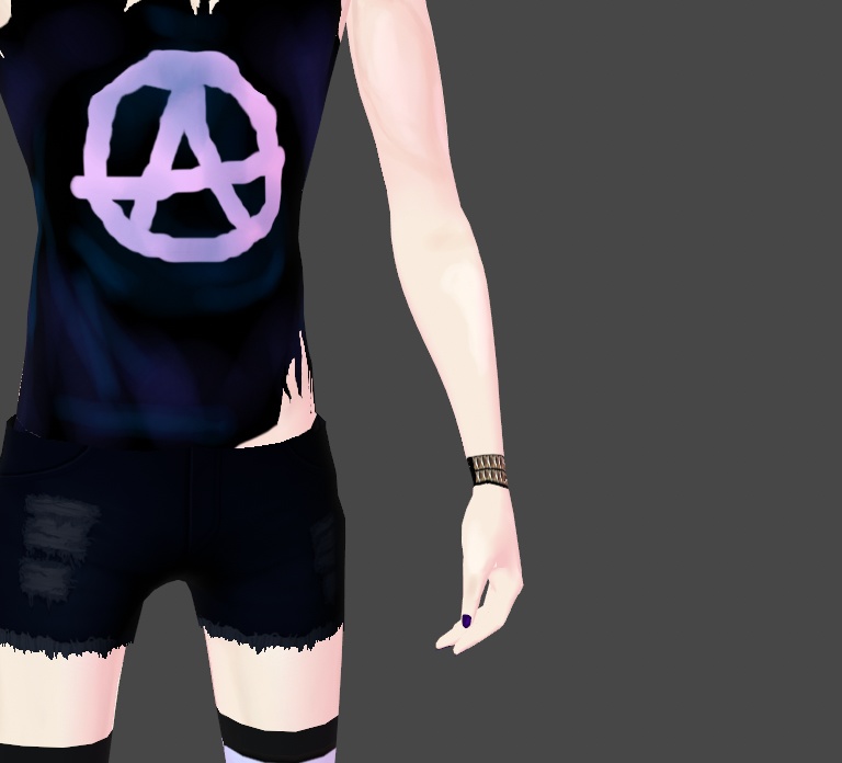 Metal Punk Goth Wrist & Arm Bracers 2x2 Style Sets Vroid