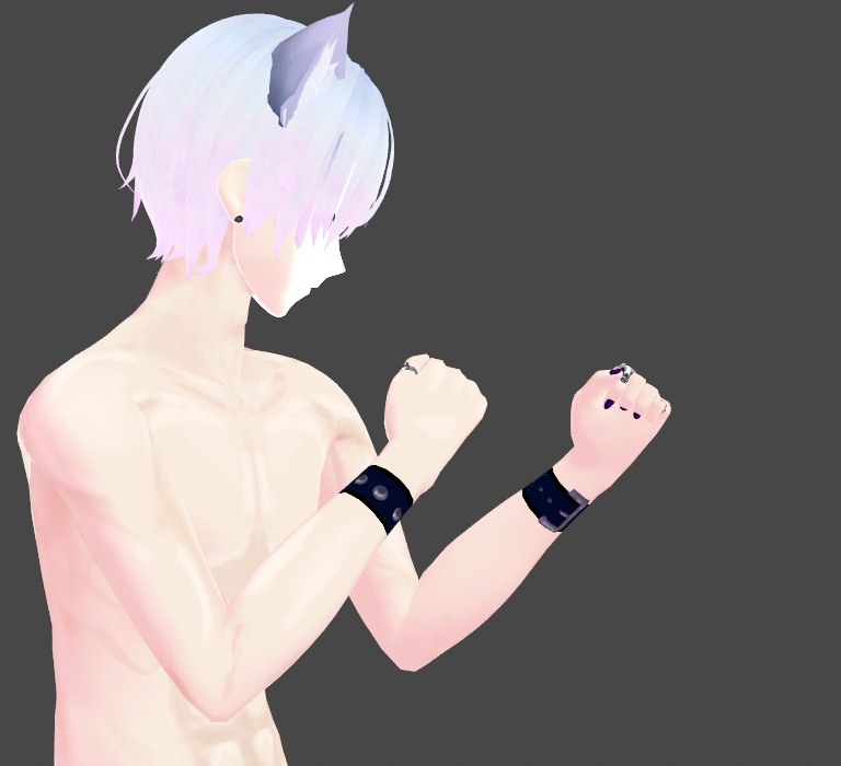 Metal Punk Goth Wrist & Arm Bracers 2x2 Style Sets Vroid