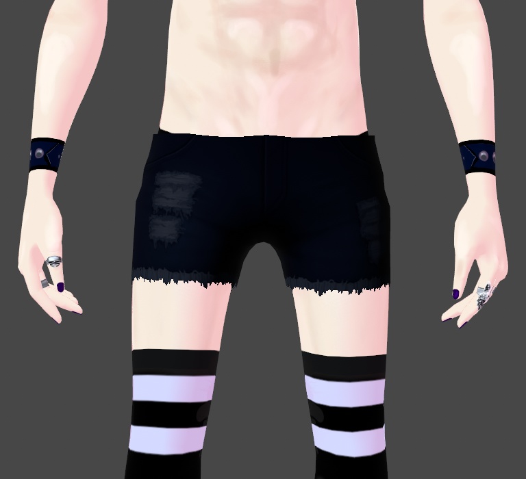 Metal Punk Goth Wrist & Arm Bracers 2x2 Style Sets Vroid