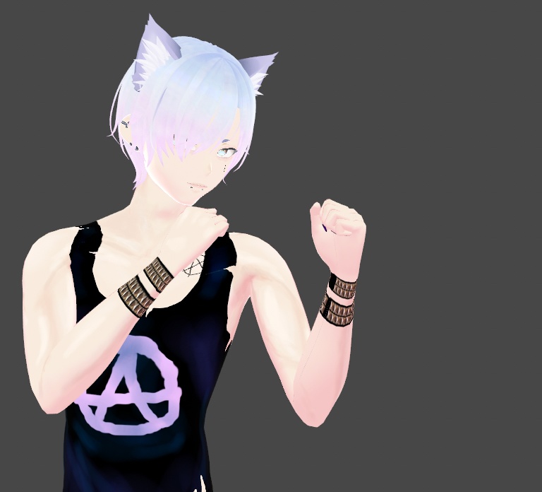 Metal Punk Goth Wrist & Arm Bracers 2x2 Style Sets Vroid