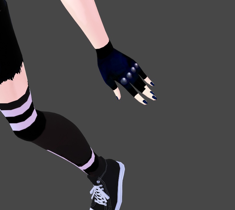 Gothic Black Nails Vroid