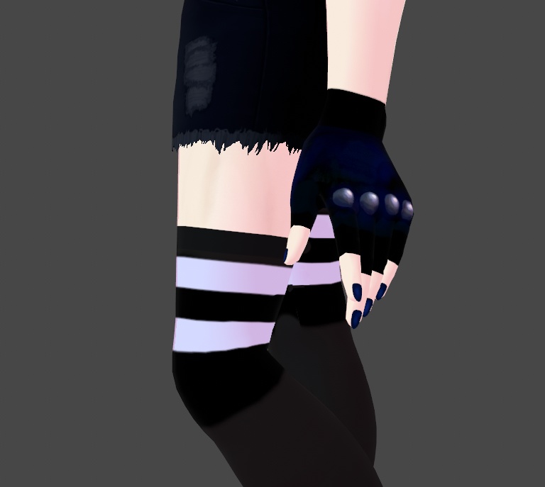 Gothic Black Nails Vroid