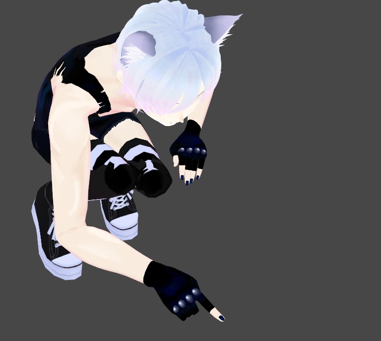 Gothic Black Nails Vroid