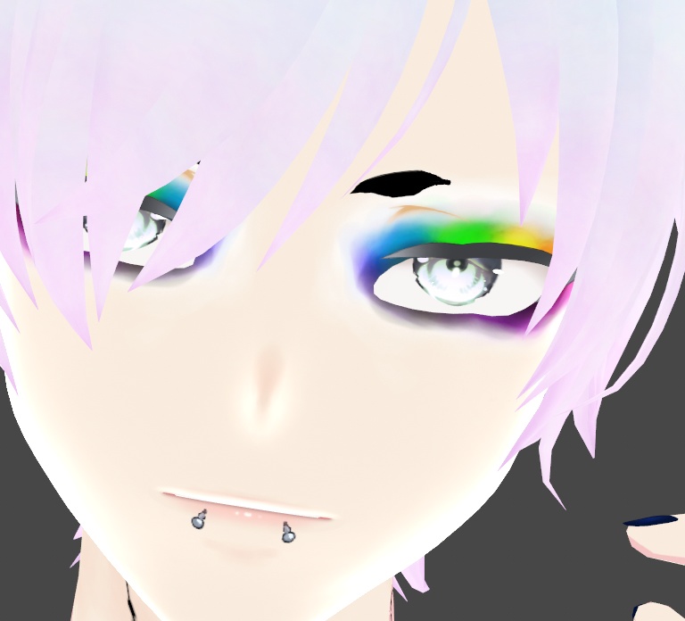 Rainbow Goth PRIDE Raver Makeup Face Paint Eyeshadow Vroid