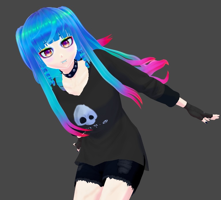 Rainbow Goth PRIDE Raver Makeup Face Paint Eyeshadow Vroid