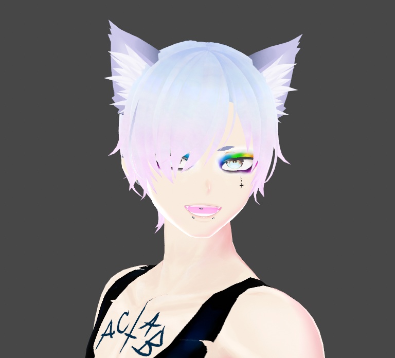 Rainbow Goth PRIDE Raver Makeup Face Paint Eyeshadow Vroid