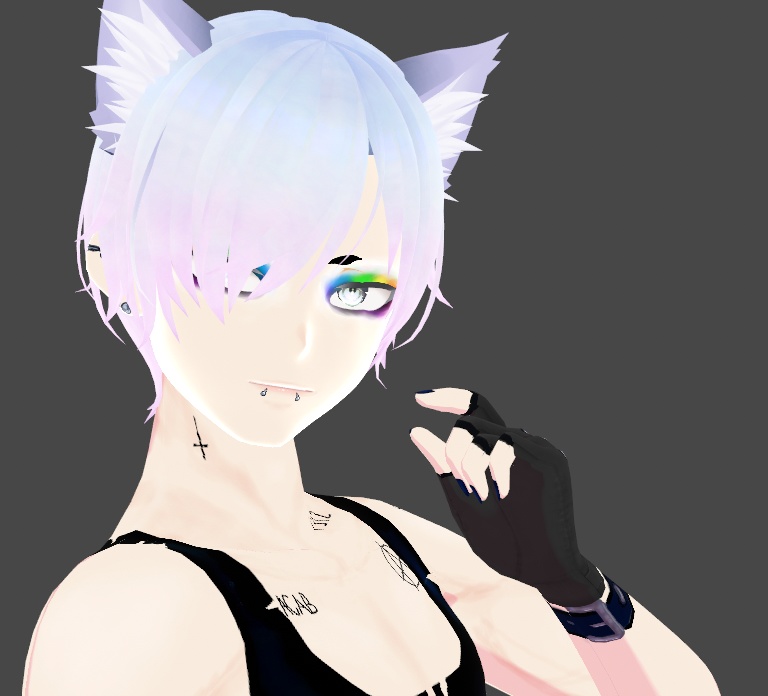 Rainbow Goth PRIDE Raver Makeup Face Paint Eyeshadow Vroid