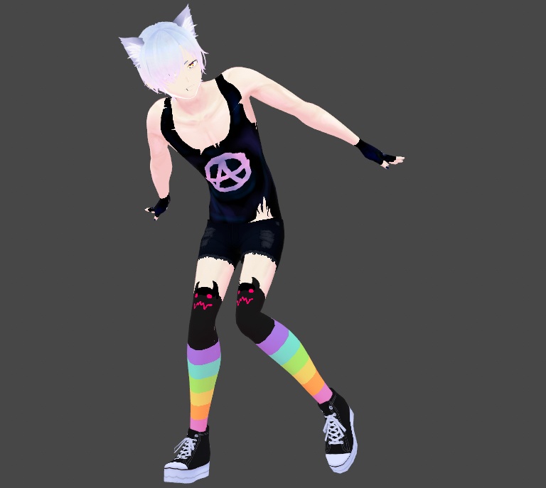 Demonic Rainbow Programmer Gamer Vroid Socks