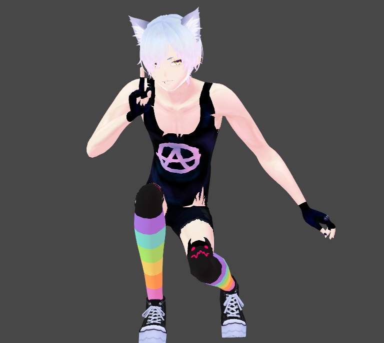 Demonic Rainbow Programmer Gamer Vroid Socks