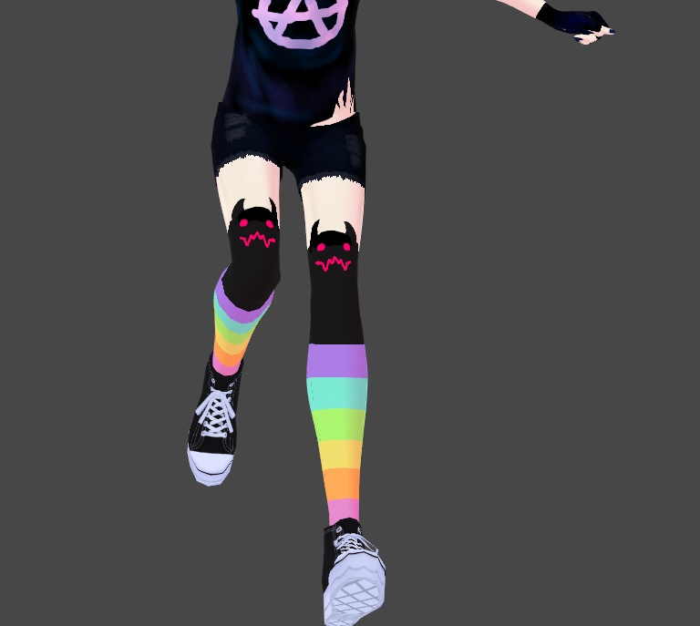 Demonic Rainbow Programmer Gamer Vroid Socks