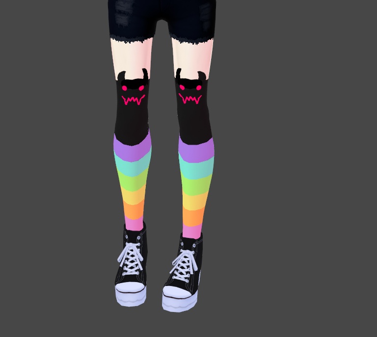 Demonic Rainbow Programmer Gamer Vroid Socks