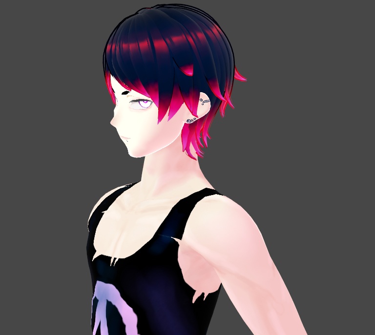 Hot Pink Black Hair Texture Vroid