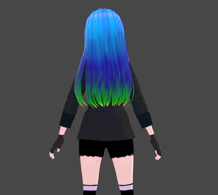 Green Fel Fire Toxic Biohazard Blue Hair Texture Vroid