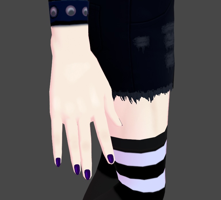 Midnight Purple Nails Texture Vroid