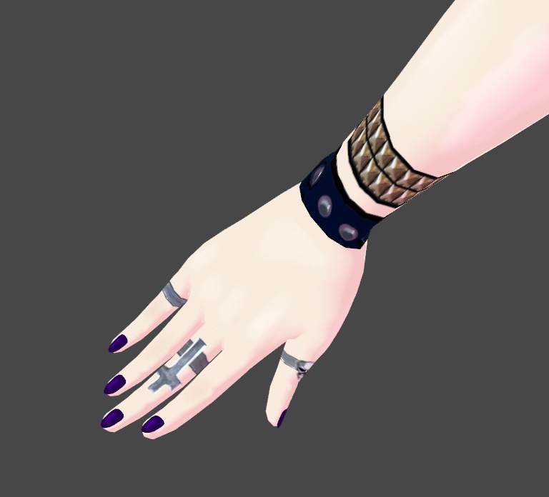 Midnight Purple Nails Texture Vroid