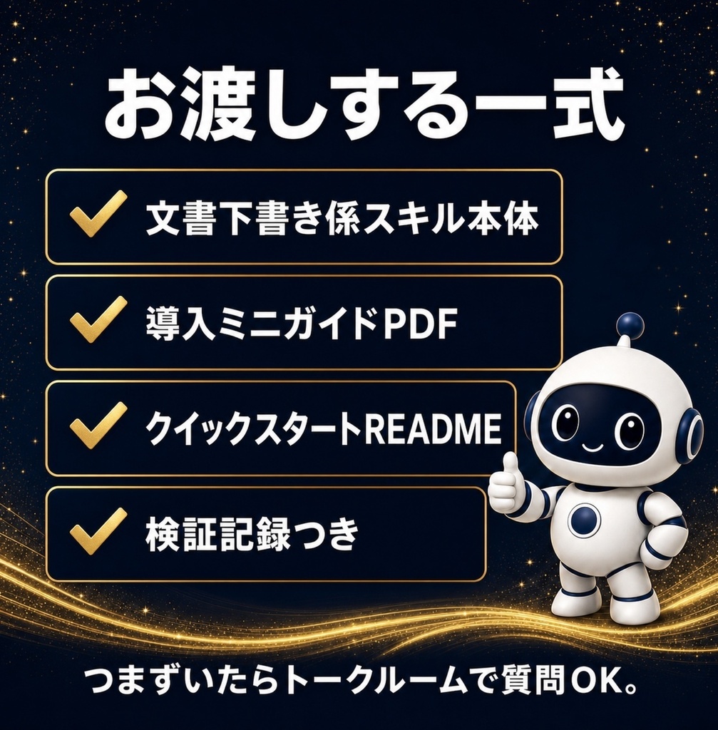文書下書き係スキル — 議事録・メールの下書きAI(Claude Code用)