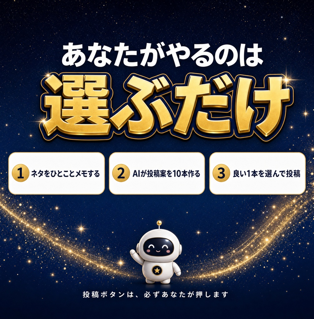 X半自動運用の教科書 — AIで毎日の発信を1日15分にする仕組み