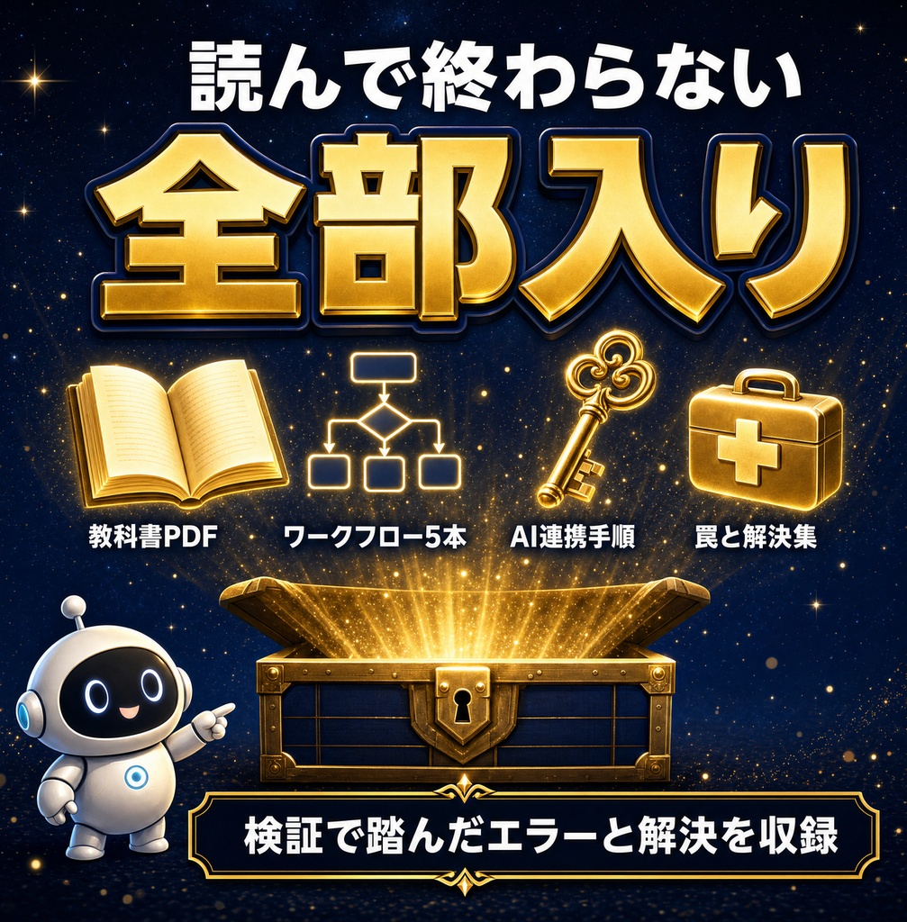 n8n自動化の教科書 — 無料セルフホストではじめるAI自動化と実物ワークフロー5本