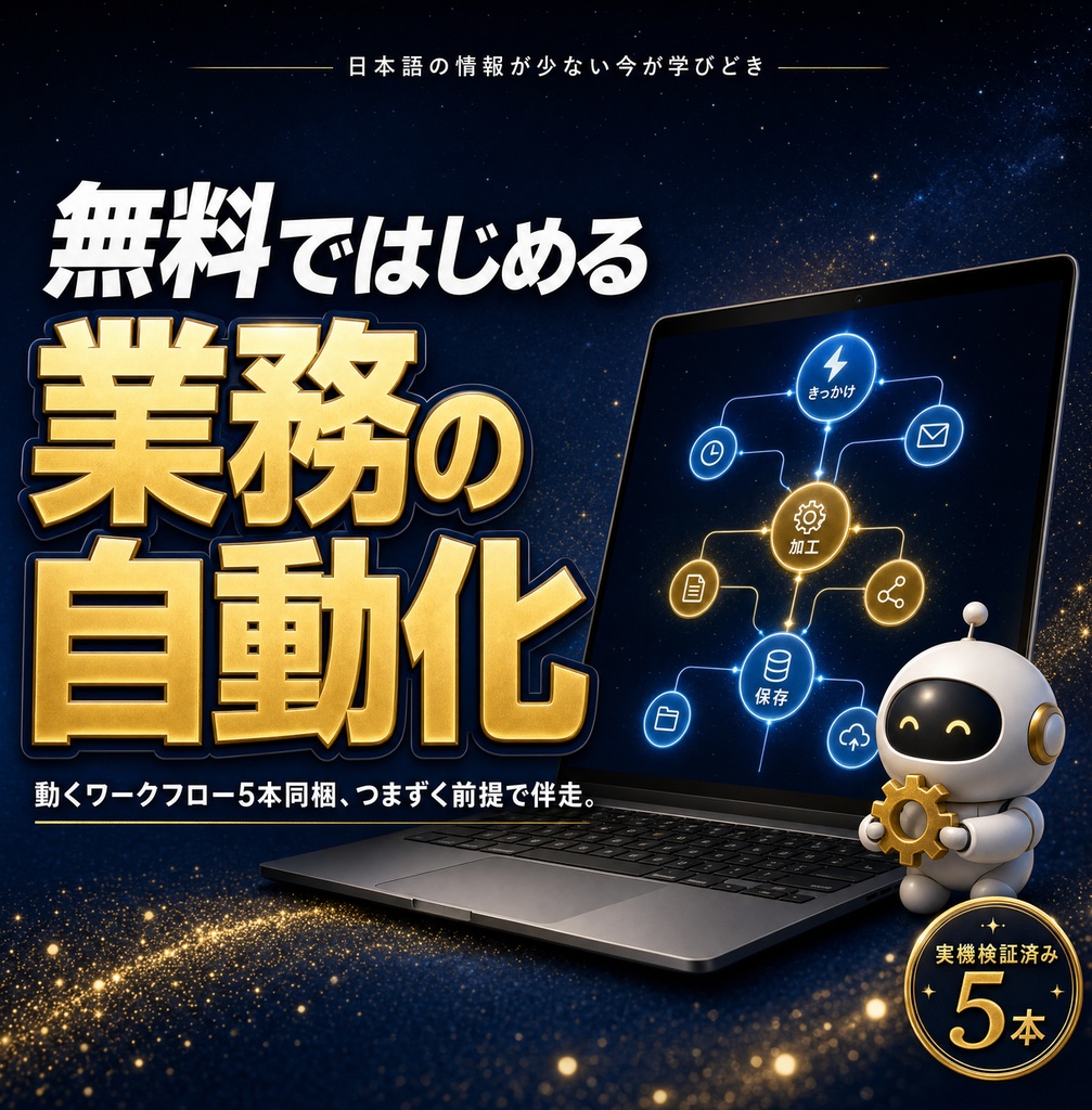 n8n自動化の教科書 — 無料セルフホストではじめるAI自動化と実物ワークフロー5本