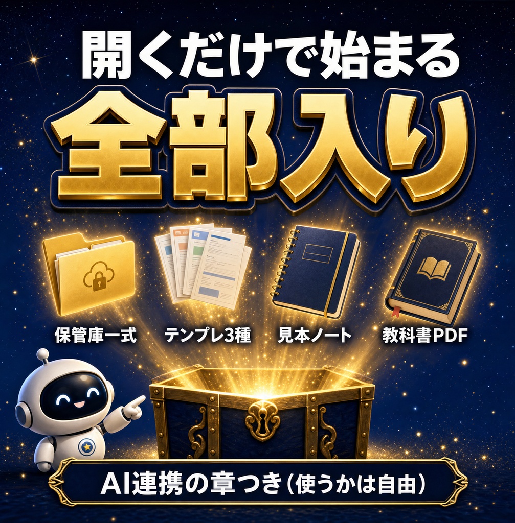 はじめての第二の脳 — Obsidian設計済みVault&使い方の教科書キット