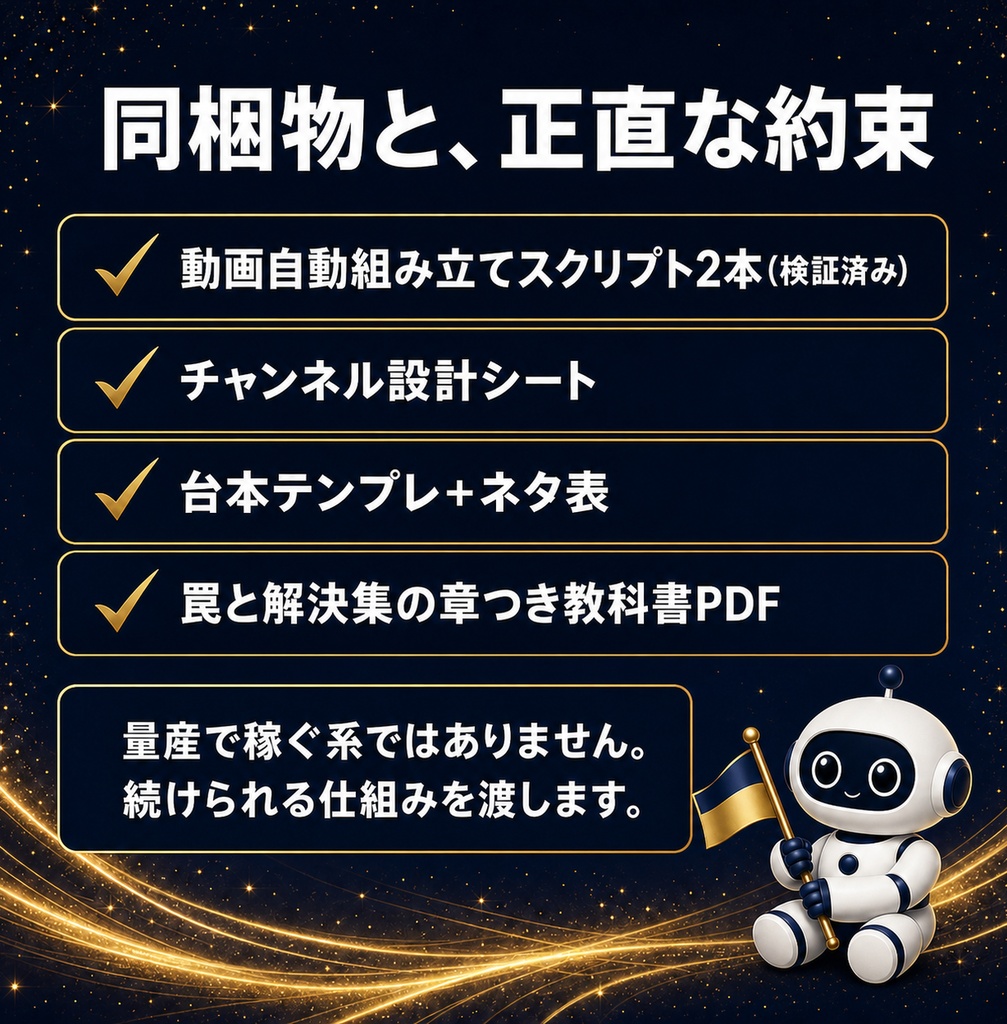 顔出しなしYouTube×AIの教科書 — 台本から半自動で動画を作る制作キット
