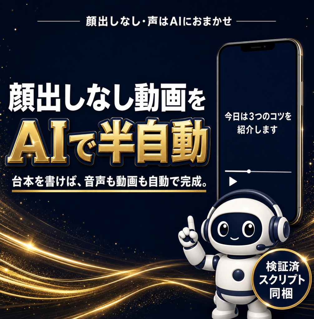 顔出しなしYouTube×AIの教科書 — 台本から半自動で動画を作る制作キット