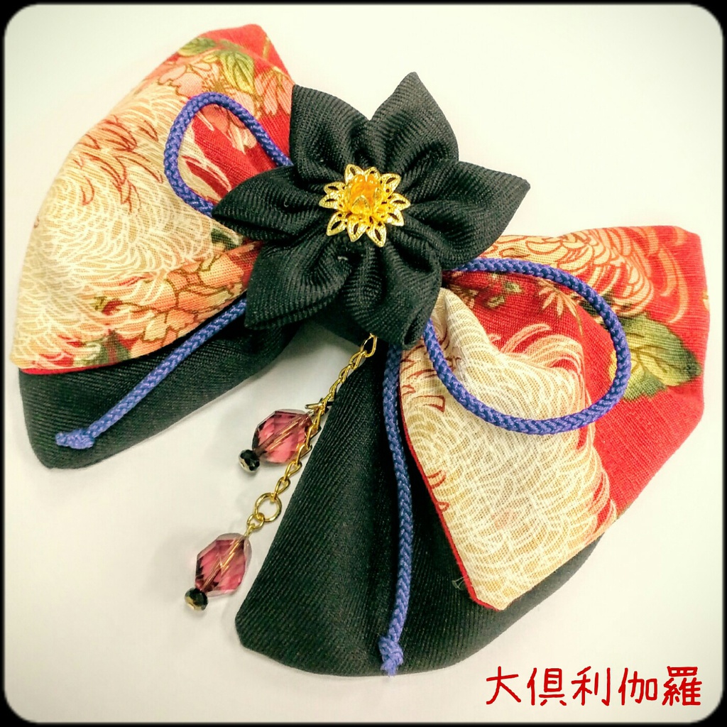 【受注生産】刀剣乱舞イメージつまみ細工リボンヘアクリップ