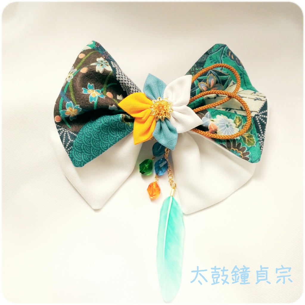 【受注生産】刀剣乱舞イメージつまみ細工リボンヘアクリップ