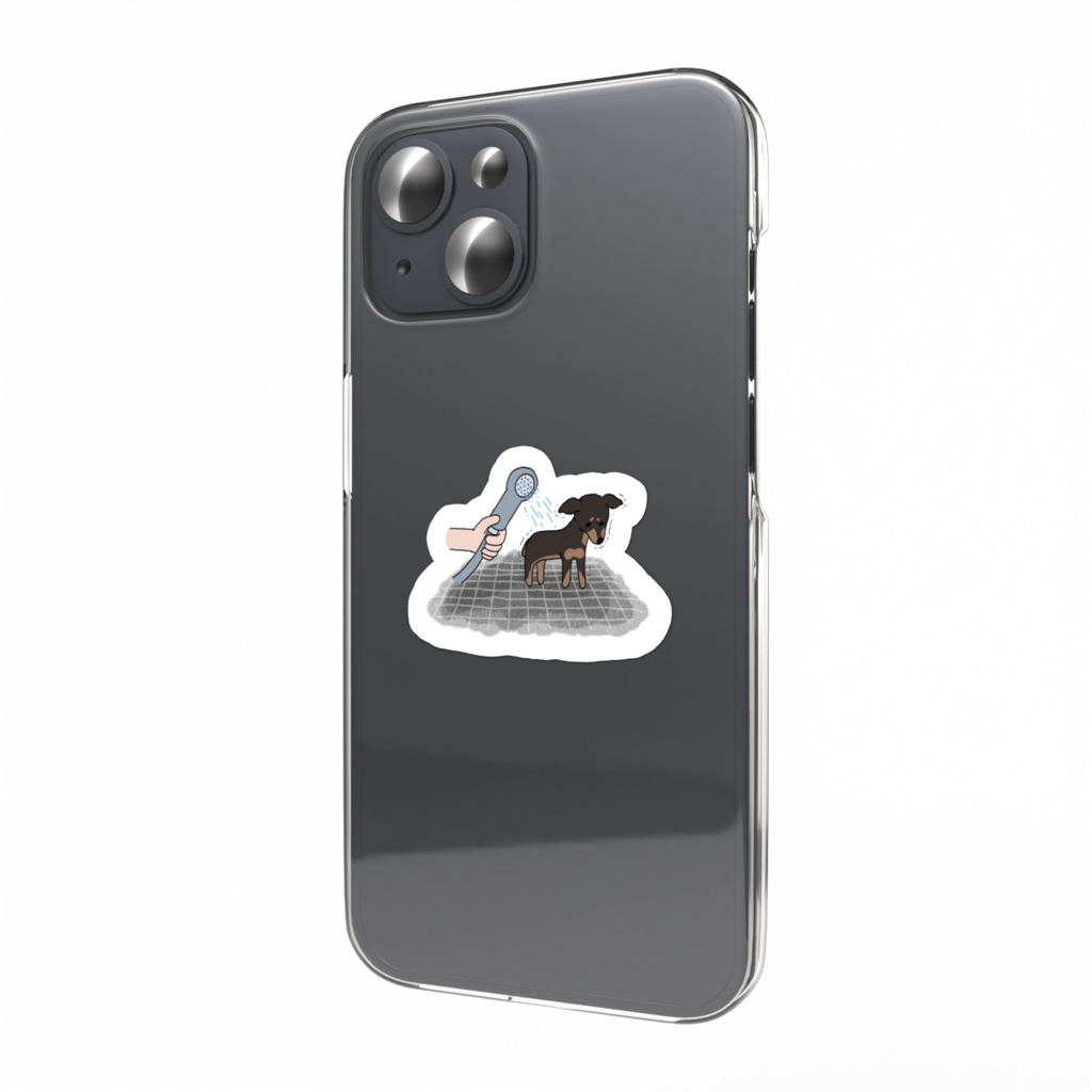 シャワー怖いーぬステッカー