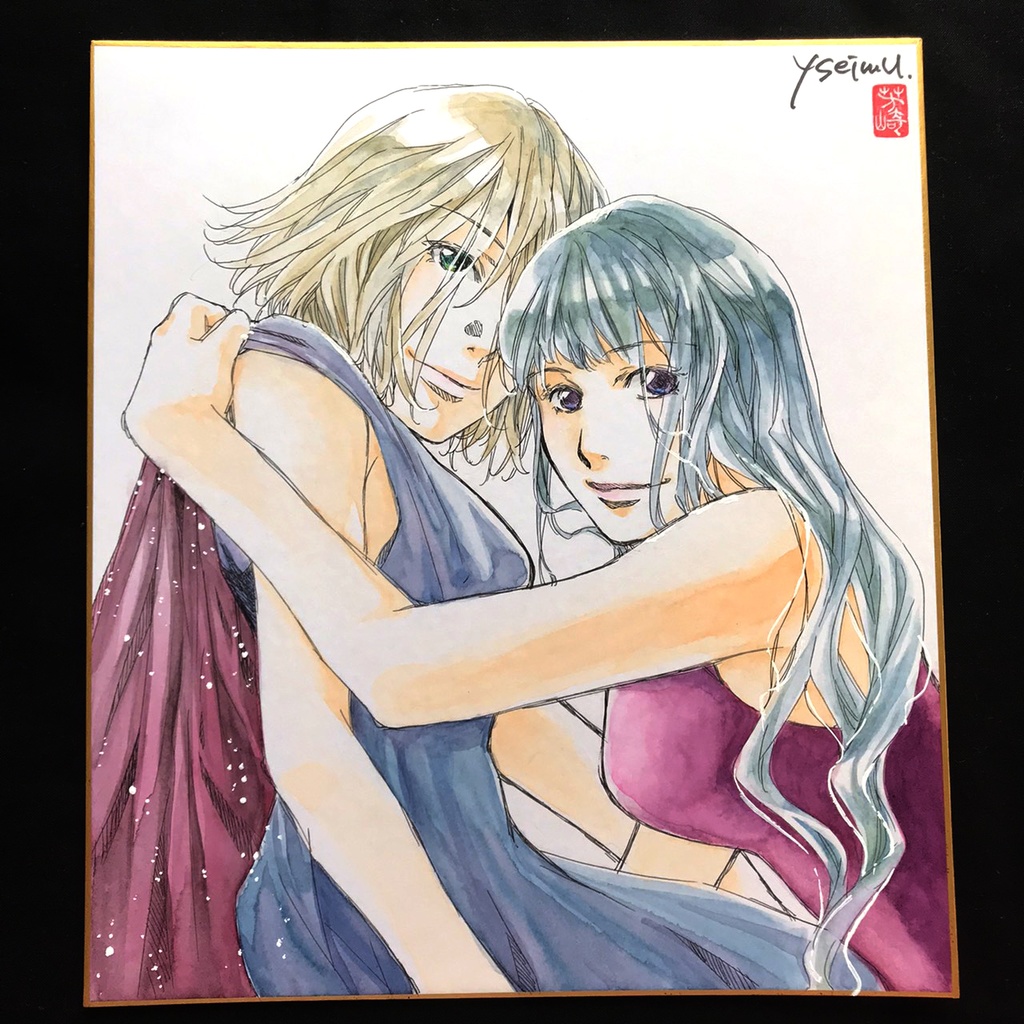 直筆イラスト色紙