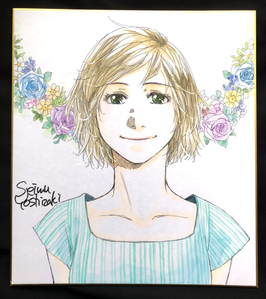 直筆イラスト色紙