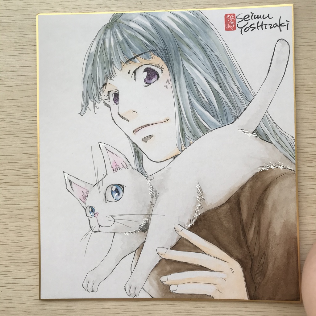 直筆イラスト色紙