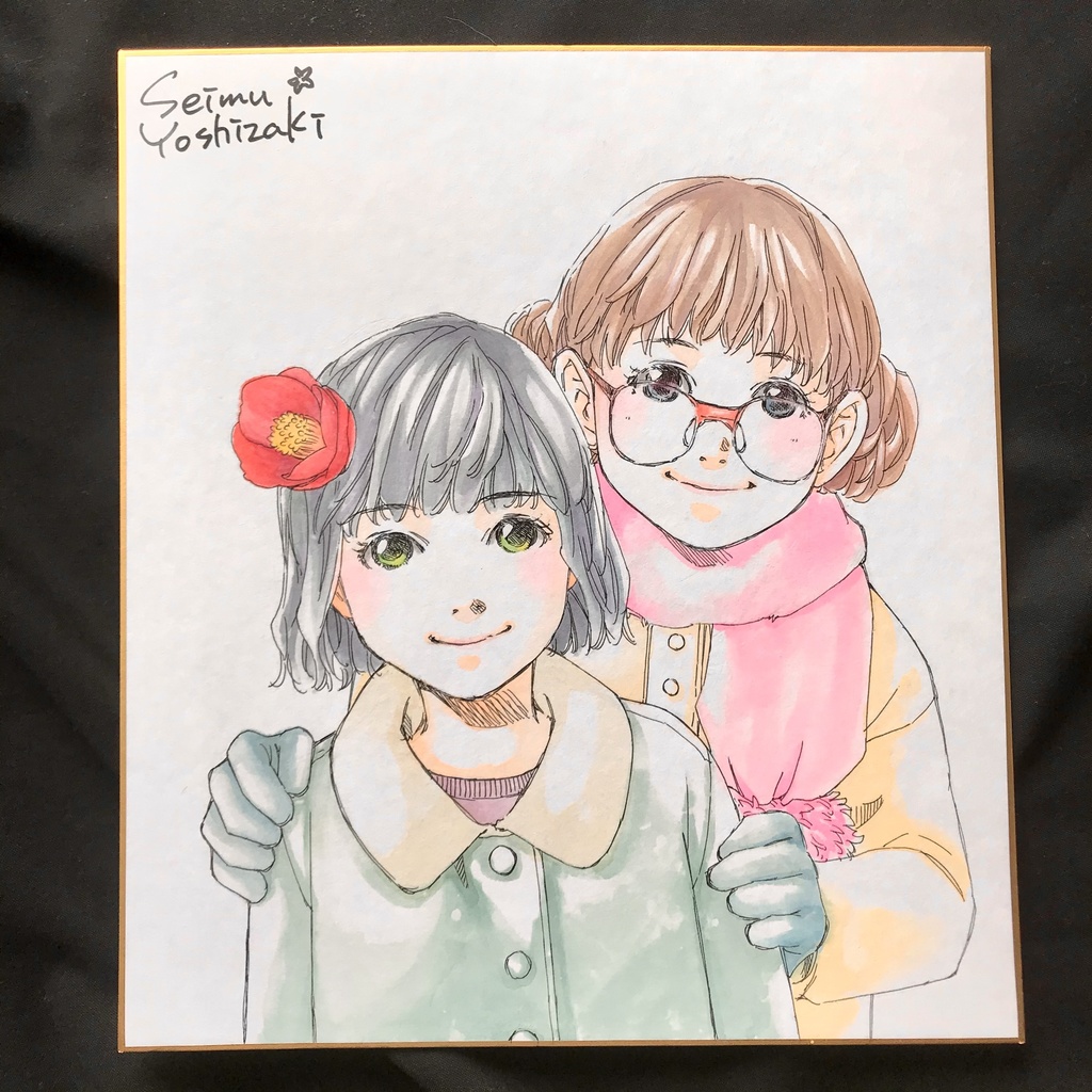 カラー直筆イラスト色紙