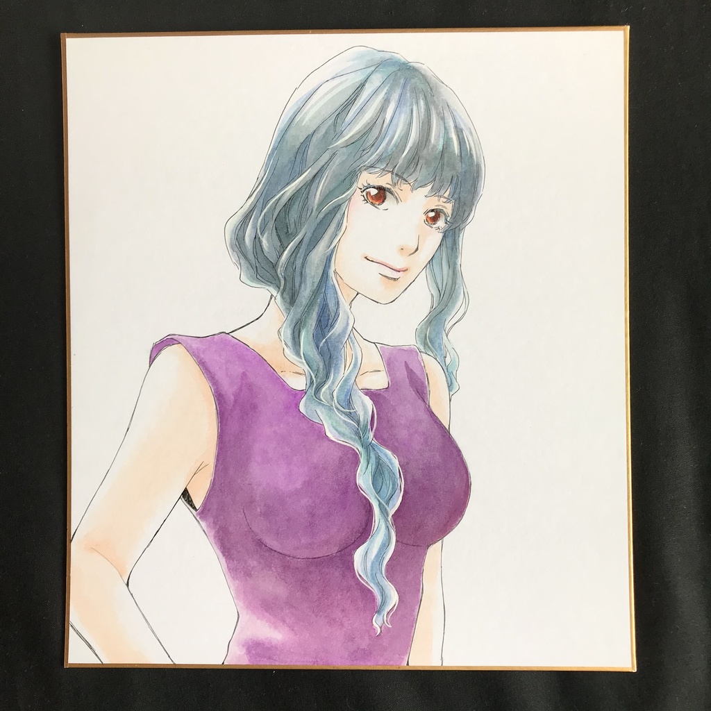 直筆カラーイラスト色紙