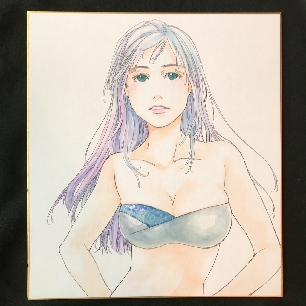 直筆カラーイラスト色紙