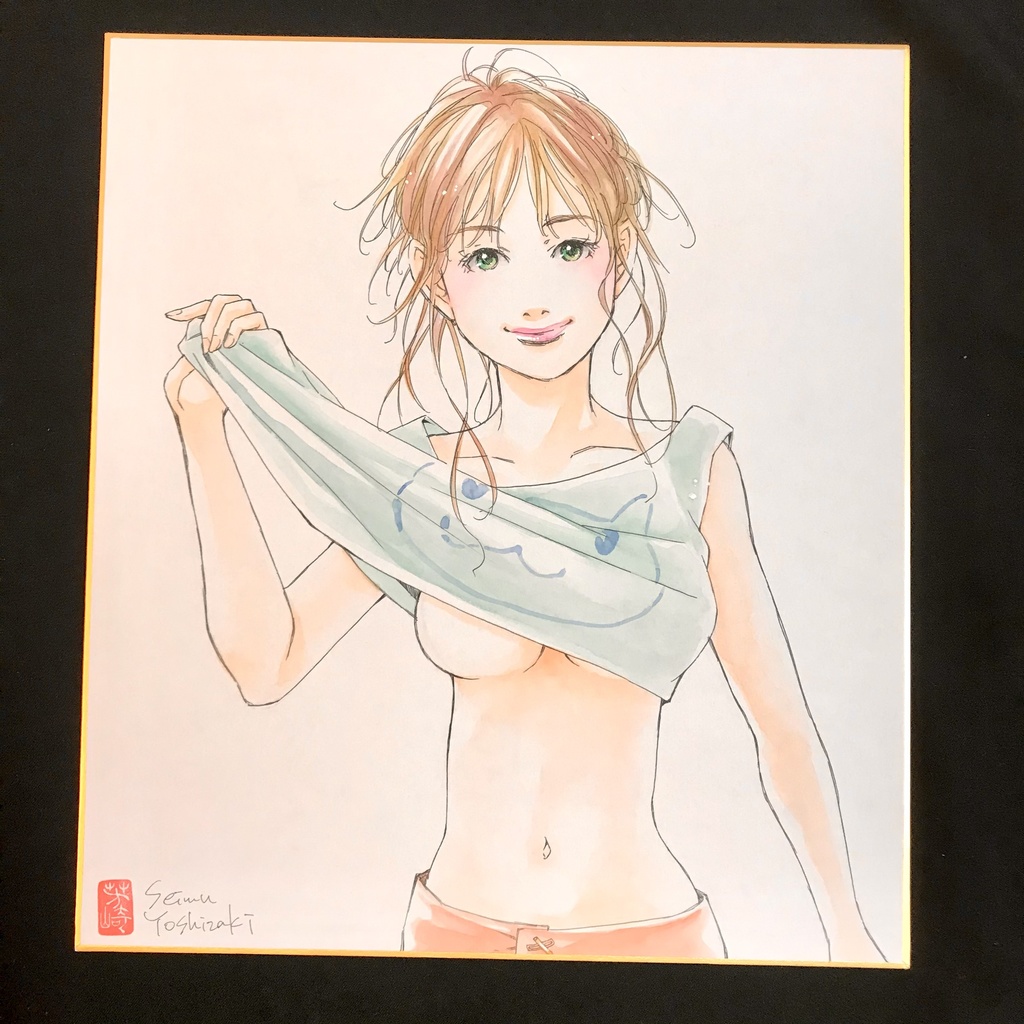 直筆カラーイラスト色紙