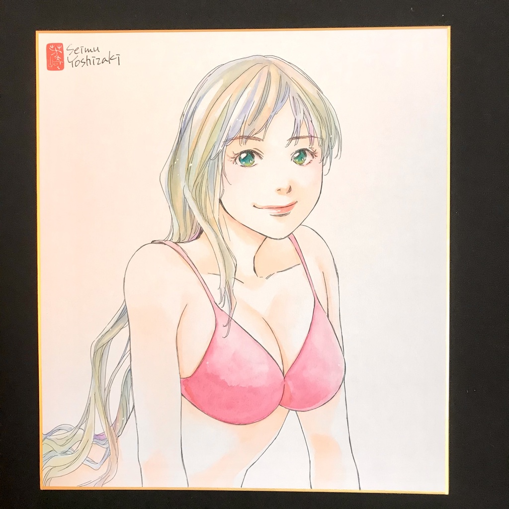 直筆カラーイラスト色紙