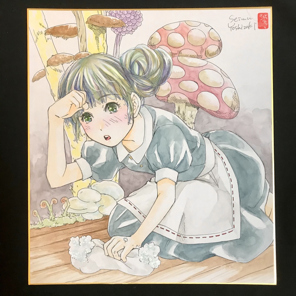 直筆カラーイラスト色紙