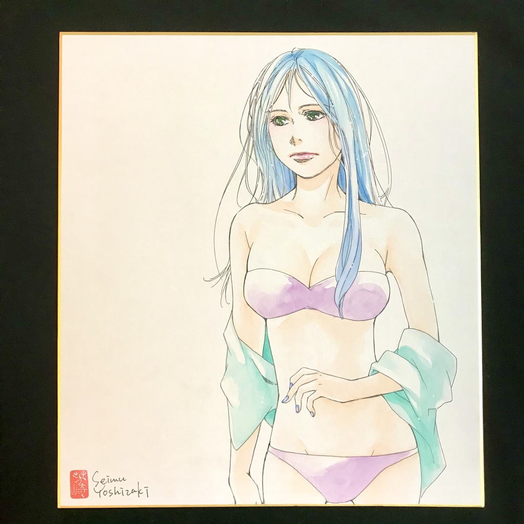 直筆カラーイラスト色紙