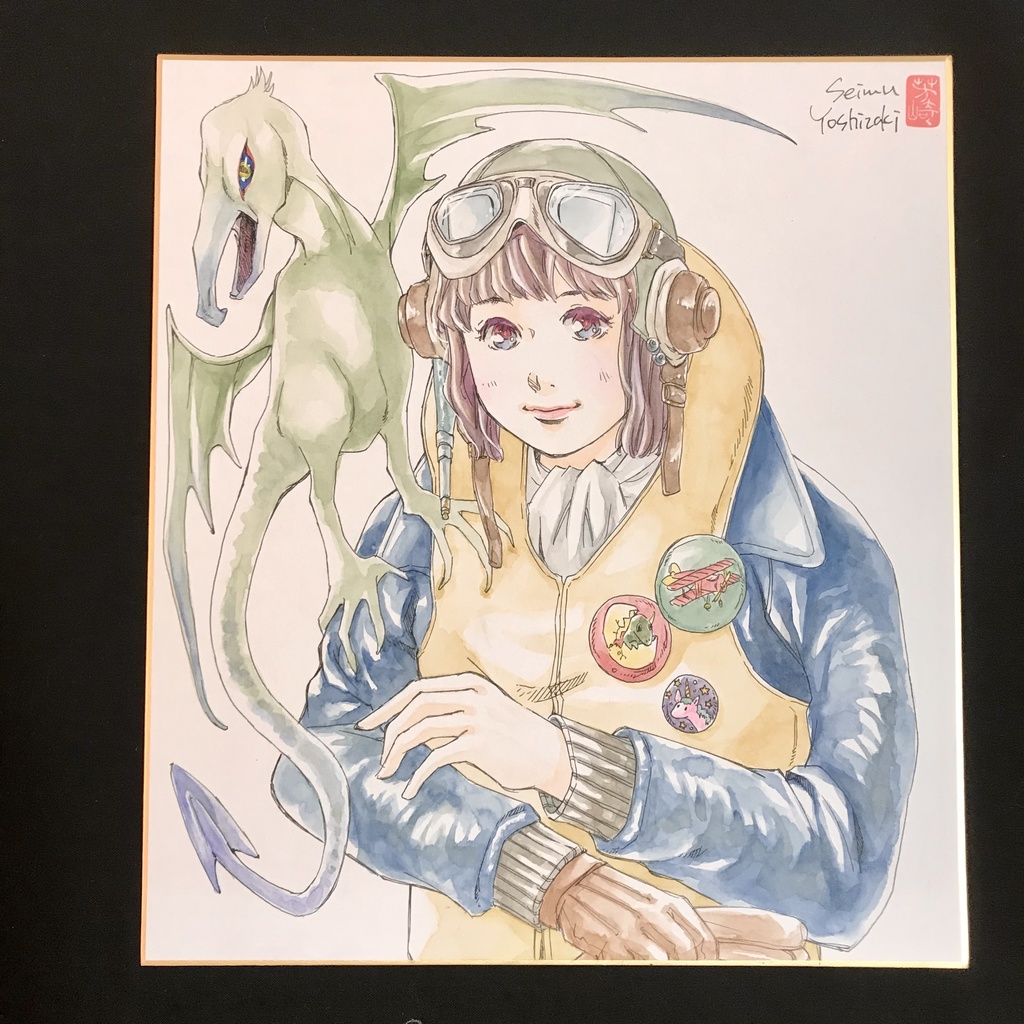 直筆カラーイラスト色紙