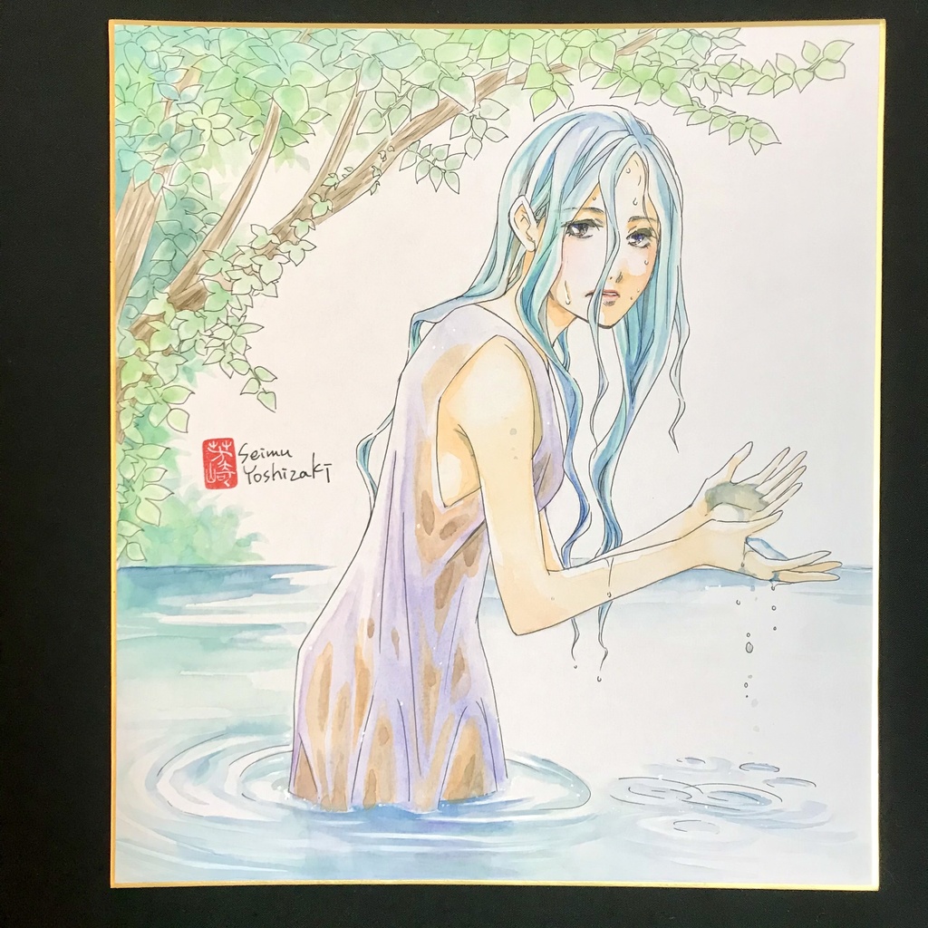 直筆カラーイラスト色紙