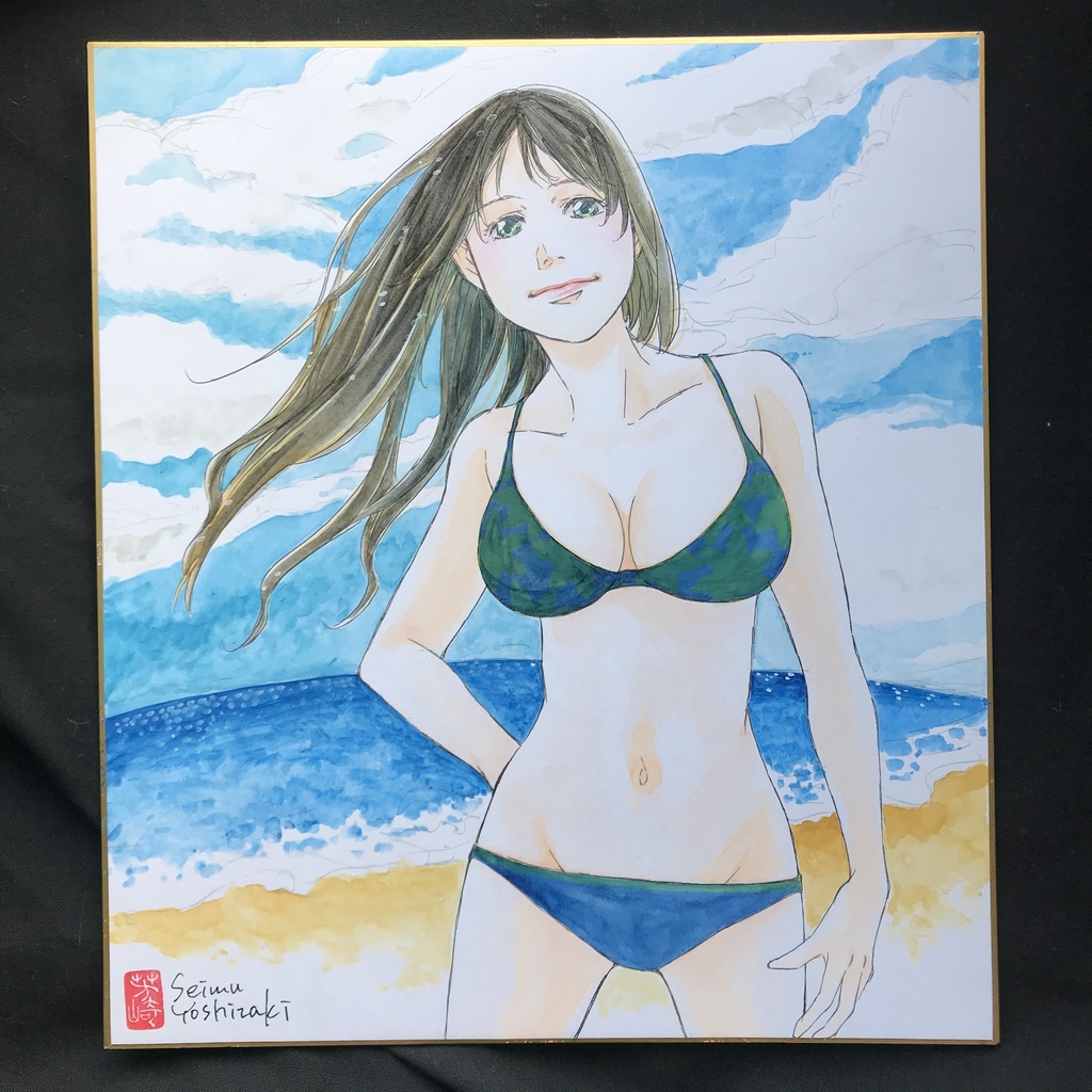 直筆カラーイラスト色紙