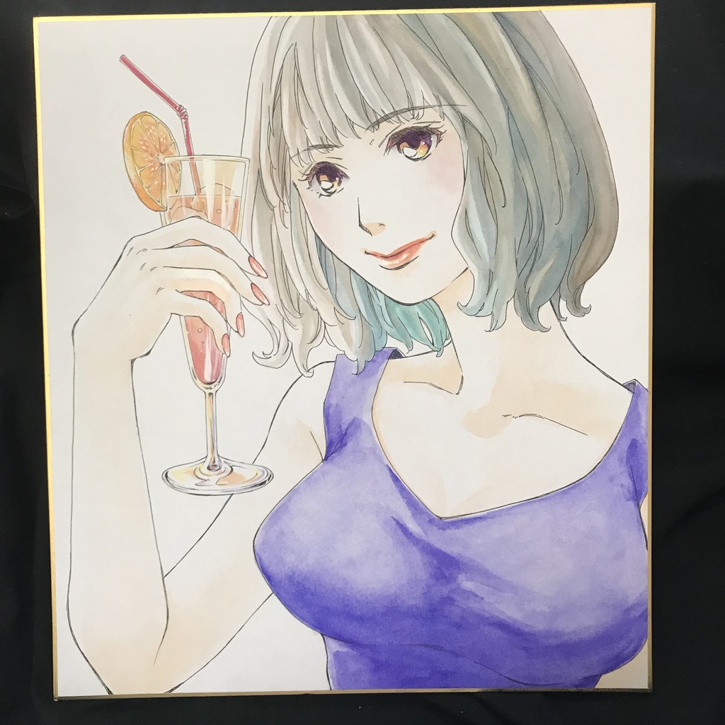 直筆カラーイラスト色紙