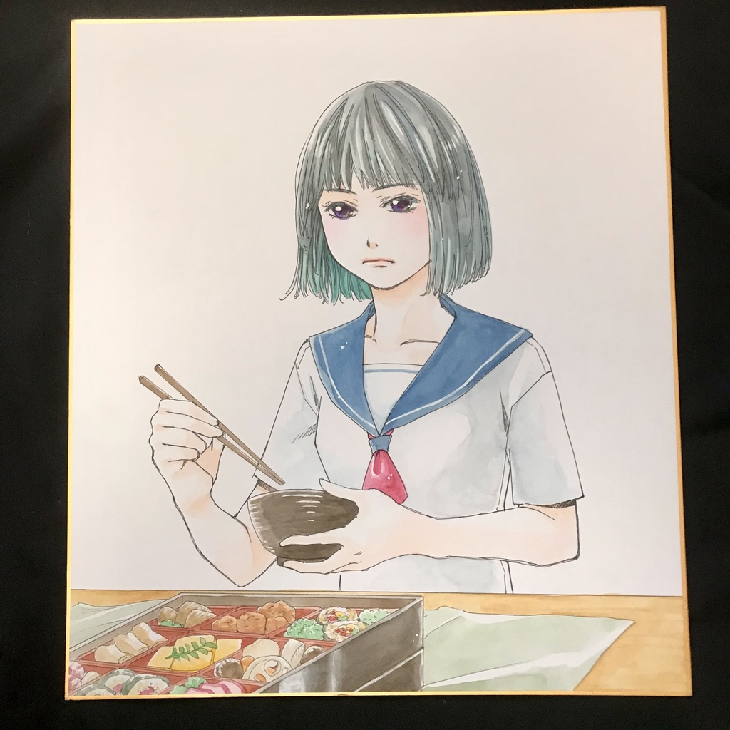 直筆カラーイラスト色紙